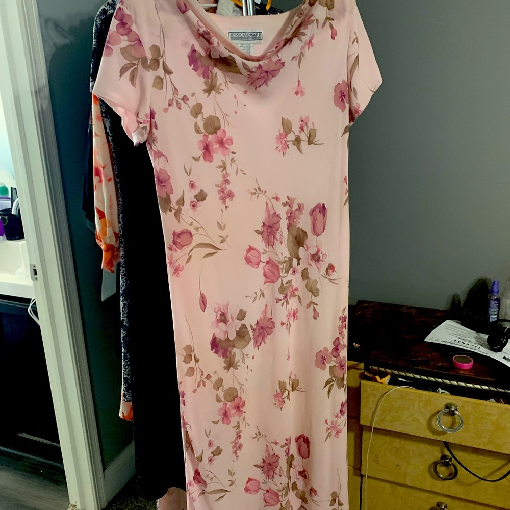 Pink floral dress
